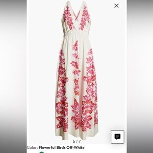 Flowerful Birds Plunge Cotton Sundress